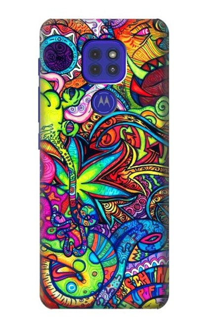 W3255 Colorful Art Pattern Hard Case and Leather Flip Case For Motorola Moto G9 Play