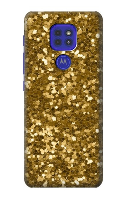 W3388 Gold Glitter Graphic Print Hard Case and Leather Flip Case For Motorola Moto G9 Play