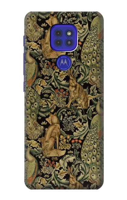 W3661 William Morris Forest Velvet Hard Case and Leather Flip Case For Motorola Moto G9 Play