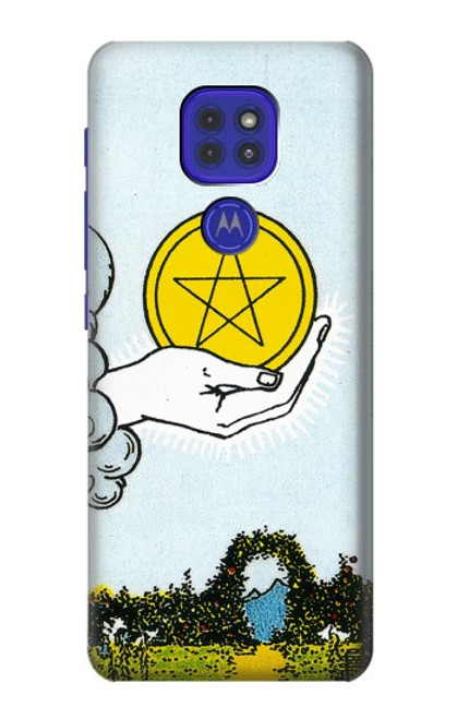 W3722 Tarot Card Ace of Pentacles Coins Hard Case and Leather Flip Case For Motorola Moto G9 Play