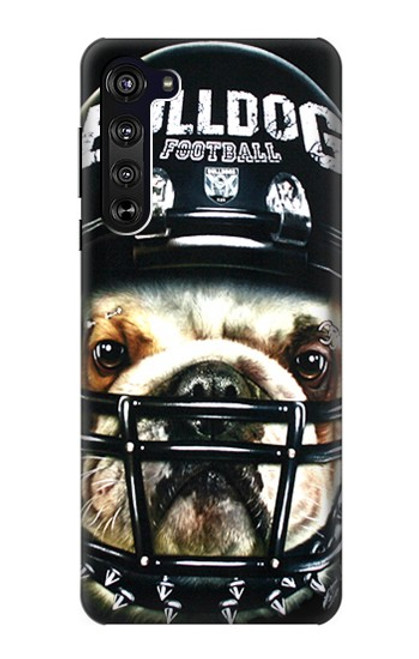 W0098 Bulldog American Football Hard Case and Leather Flip Case For Motorola Edge