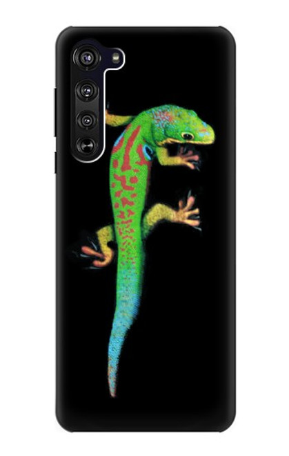 W0125 Green Madagascan Gecko Hard Case and Leather Flip Case For Motorola Edge