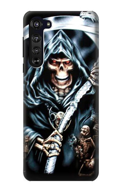 W0295 Grim Reaper Hard Case and Leather Flip Case For Motorola Edge