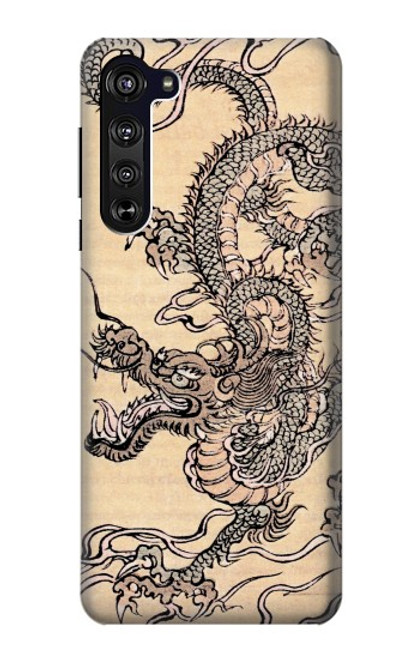 W0318 Antique Dragon Hard Case and Leather Flip Case For Motorola Edge