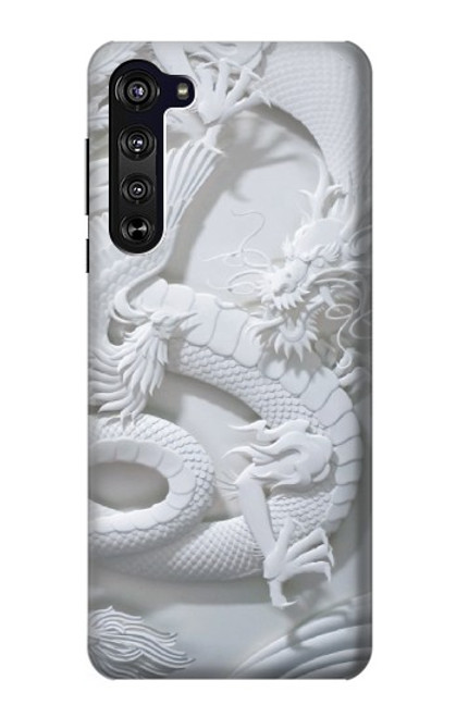 W0386 Dragon Carving Hard Case and Leather Flip Case For Motorola Edge