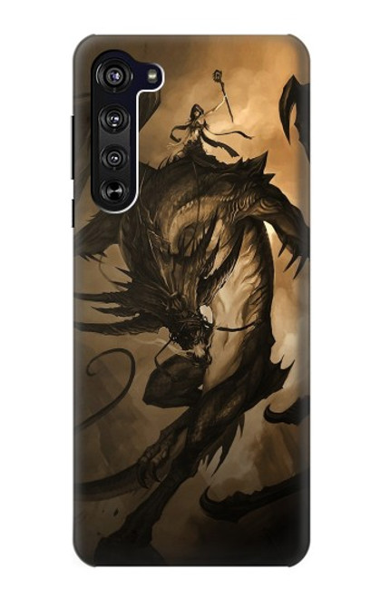 W0388 Dragon Rider Hard Case and Leather Flip Case For Motorola Edge