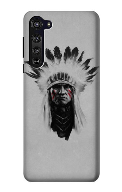 W0451 Indian Chief Hard Case and Leather Flip Case For Motorola Edge