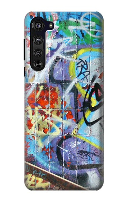 W0588 Wall Graffiti Hard Case and Leather Flip Case For Motorola Edge