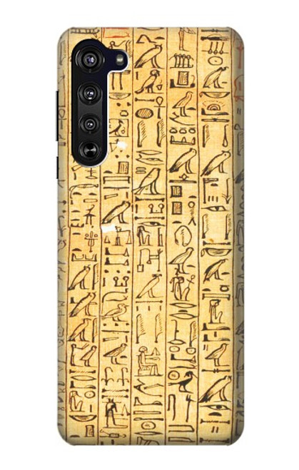 W1625 Egyptian Coffin Texts Hard Case and Leather Flip Case For Motorola Edge