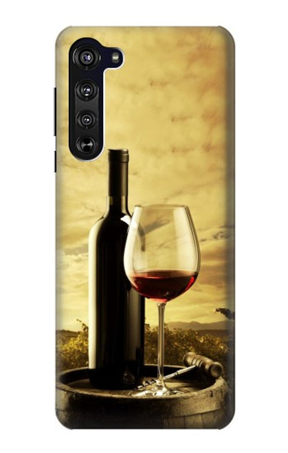 W2042 A Grape Vineyard Grapes Bottle Red Wine Hard Case and Leather Flip Case For Motorola Edge