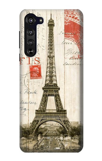 W2108 Eiffel Tower Paris Postcard Hard Case and Leather Flip Case For Motorola Edge