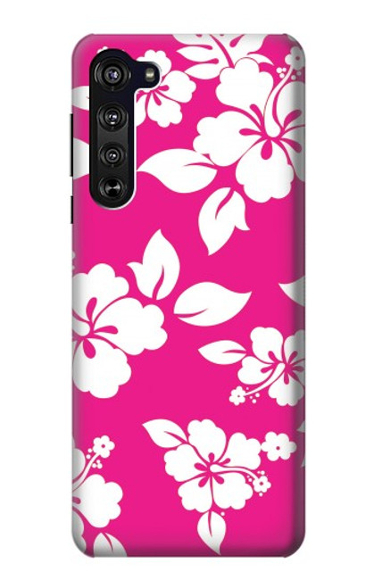 W2246 Hawaiian Hibiscus Pink Pattern Hard Case and Leather Flip Case For Motorola Edge