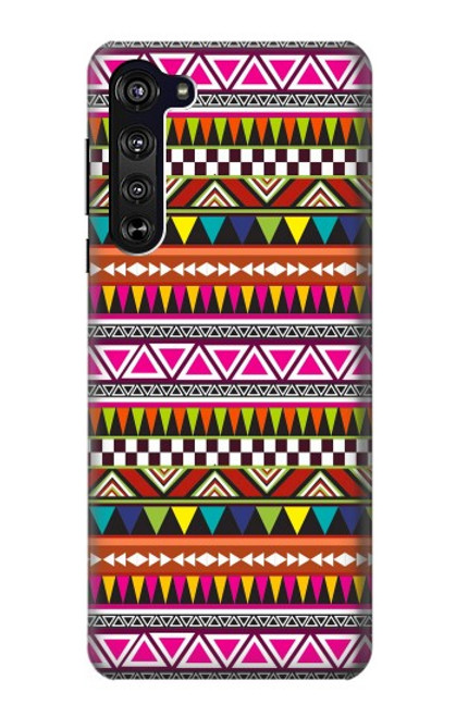 W2292 Aztec Tribal Pattern Hard Case and Leather Flip Case For Motorola Edge