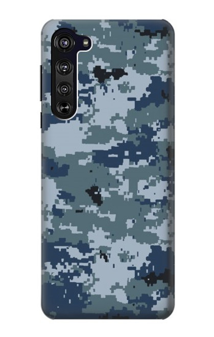 W2346 Navy Camo Camouflage Graphic Hard Case and Leather Flip Case For Motorola Edge