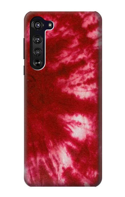 W2480 Tie Dye Red Hard Case and Leather Flip Case For Motorola Edge