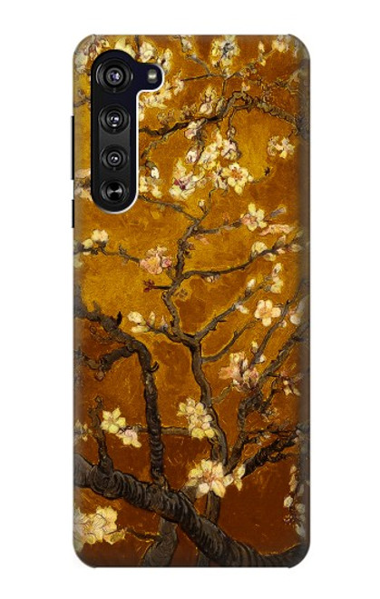 W2663 Yellow Blossoming Almond Tree Van Gogh Hard Case and Leather Flip Case For Motorola Edge