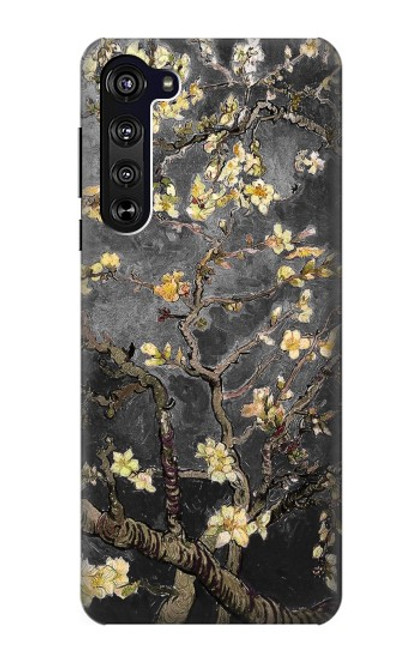 W2664 Black Blossoming Almond Tree Van Gogh Hard Case and Leather Flip Case For Motorola Edge