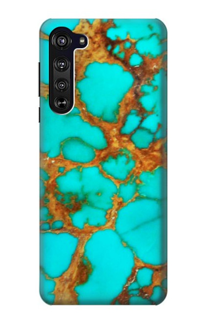 W2688 Aqua Copper Turquoise Gemstone Graphic Hard Case and Leather Flip Case For Motorola Edge