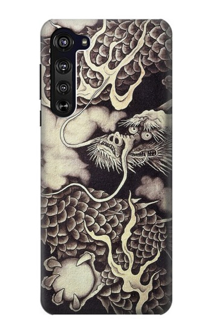 W2719 Japan Painting Dragon Hard Case and Leather Flip Case For Motorola Edge