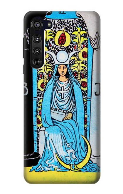 W2837 The High Priestess Vintage Tarot Card Hard Case and Leather Flip Case For Motorola Edge