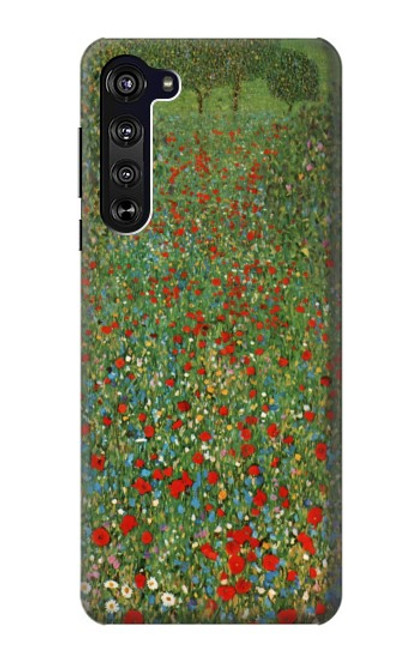 W2872 Gustav Klimt Poppy Field Hard Case and Leather Flip Case For Motorola Edge