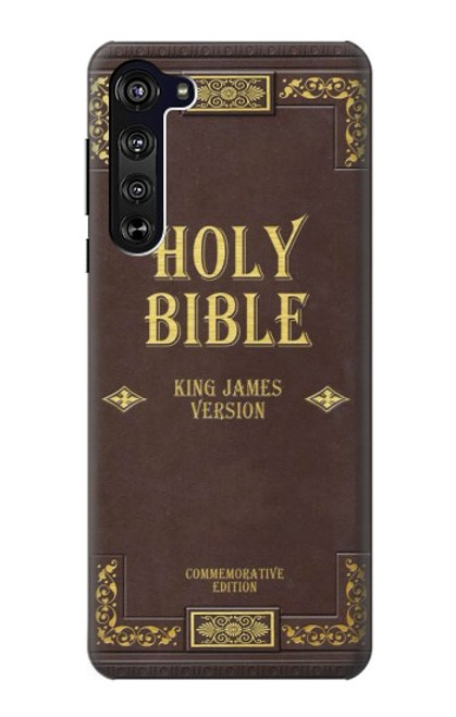 W2889 Holy Bible Cover King James Version Hard Case and Leather Flip Case For Motorola Edge