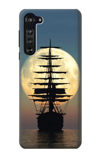 W2897 Pirate Ship Moon Night Hard Case and Leather Flip Case For Motorola Edge