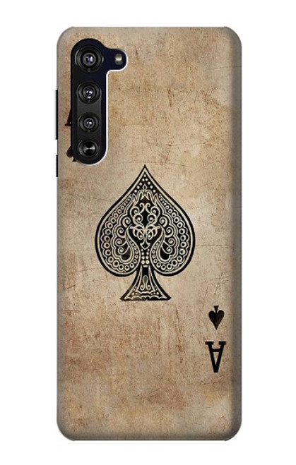 W2928 Vintage Spades Ace Card Hard Case and Leather Flip Case For Motorola Edge