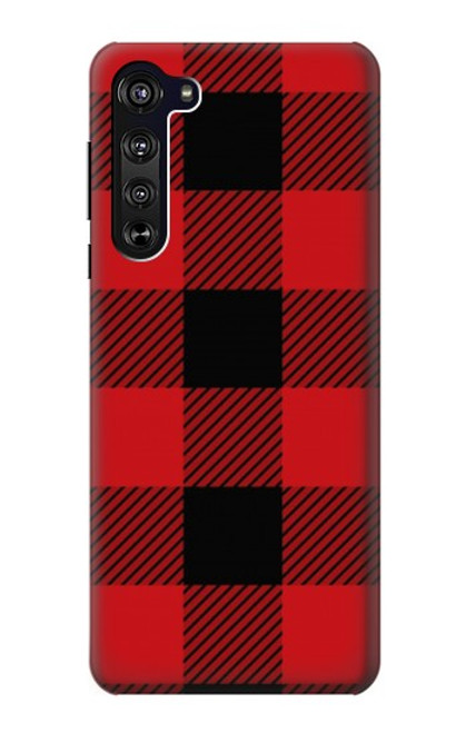 W2931 Red Buffalo Check Pattern Hard Case and Leather Flip Case For Motorola Edge