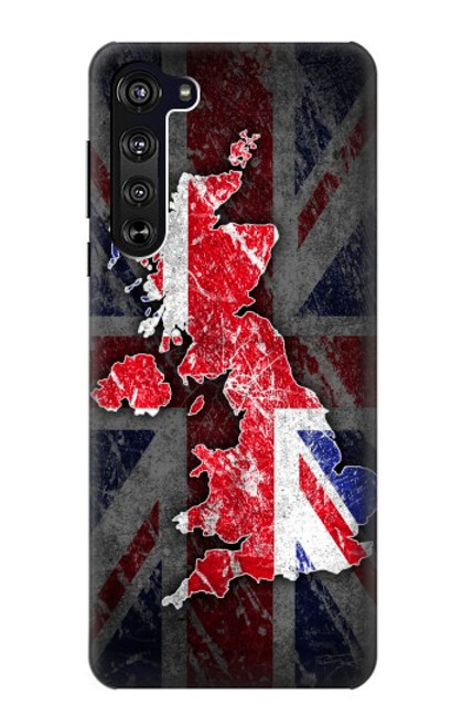 W2936 UK British Flag Map Hard Case and Leather Flip Case For Motorola Edge