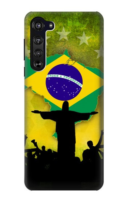 W2981 Brazil Football Soccer Hard Case and Leather Flip Case For Motorola Edge