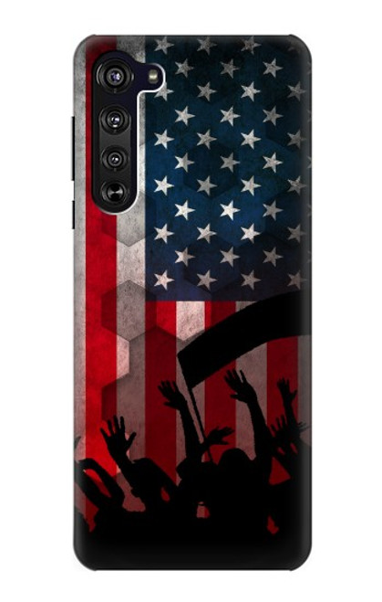 W2989 USA America Soccer Hard Case and Leather Flip Case For Motorola Edge