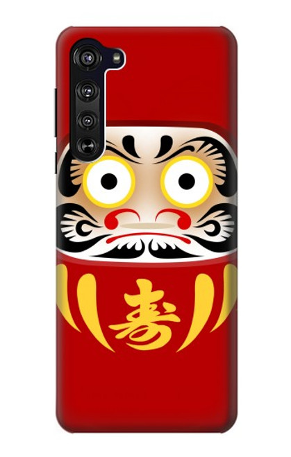 W3045 Japan Good Luck Daruma Doll Hard Case and Leather Flip Case For Motorola Edge