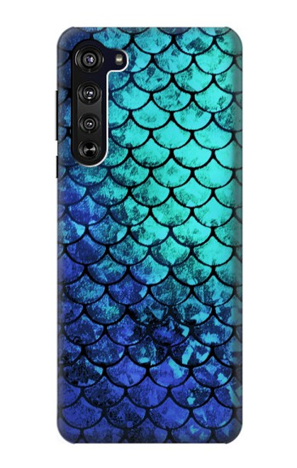 W3047 Green Mermaid Fish Scale Hard Case and Leather Flip Case For Motorola Edge