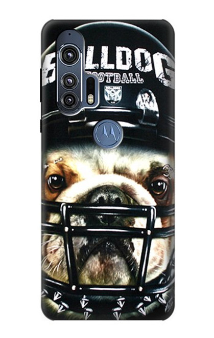 W0098 Bulldog American Football Hard Case and Leather Flip Case For Motorola Edge+