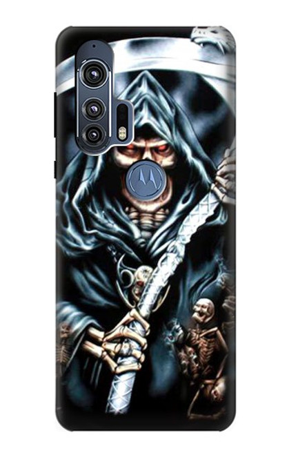 W0295 Grim Reaper Hard Case and Leather Flip Case For Motorola Edge+