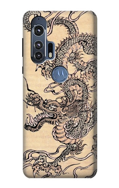 W0318 Antique Dragon Hard Case and Leather Flip Case For Motorola Edge+