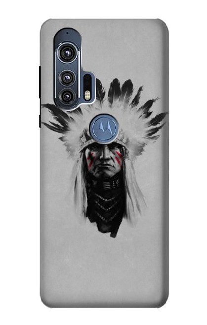 W0451 Indian Chief Hard Case and Leather Flip Case For Motorola Edge+