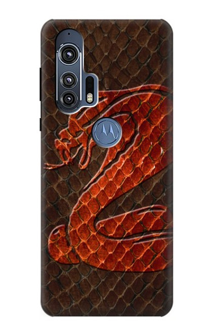 W0663 Cobra Snake Skin Hard Case and Leather Flip Case For Motorola Edge+