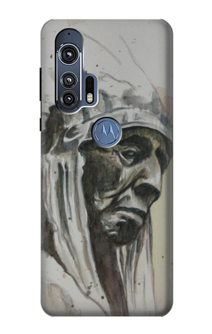 W0792 Indian Chief Hard Case and Leather Flip Case For Motorola Edge+