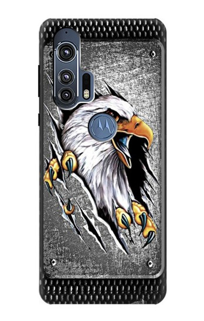 W0855 Eagle Metal Hard Case and Leather Flip Case For Motorola Edge+