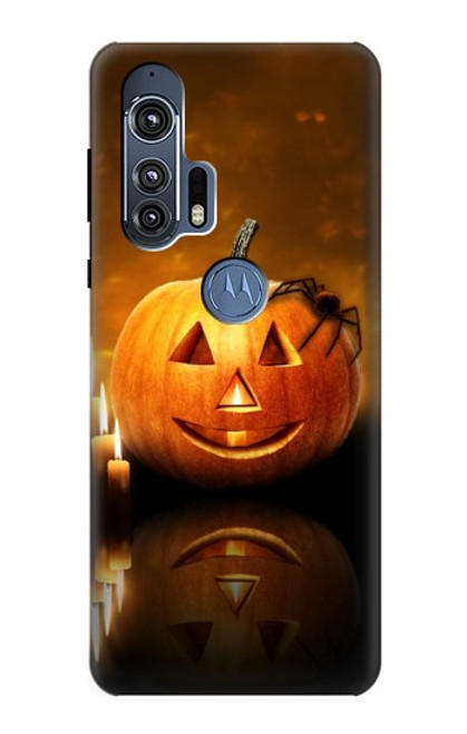 W1083 Pumpkin Spider Candles Halloween Hard Case and Leather Flip Case For Motorola Edge+