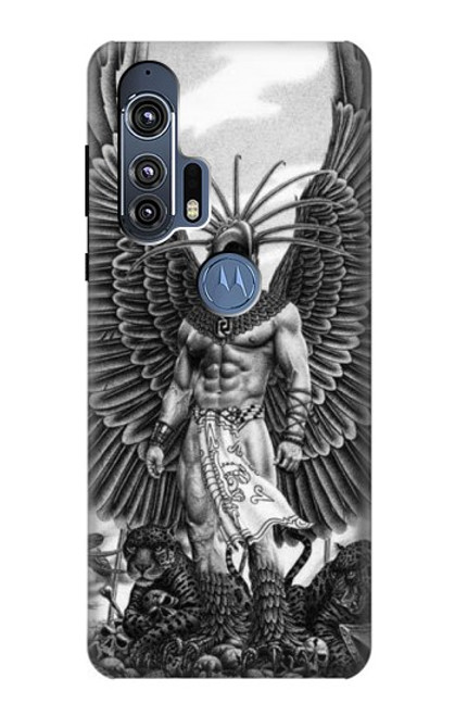 W1235 Aztec Warrior Hard Case and Leather Flip Case For Motorola Edge+