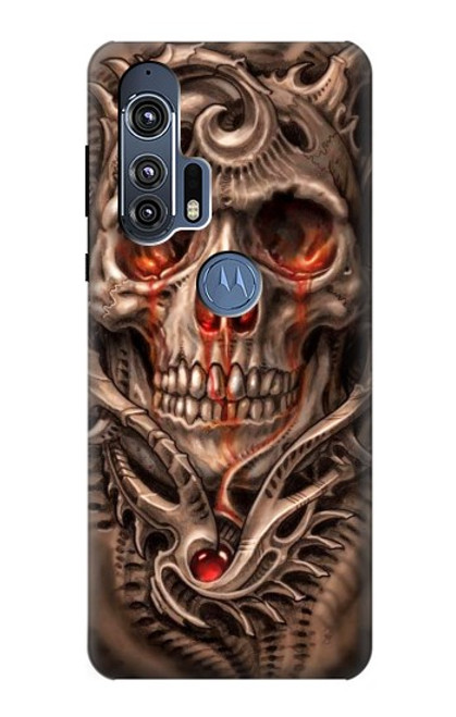 W1675 Skull Blood Tattoo Hard Case and Leather Flip Case For Motorola Edge+