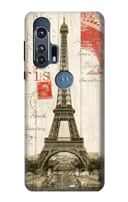 W2108 Eiffel Tower Paris Postcard Hard Case and Leather Flip Case For Motorola Edge+