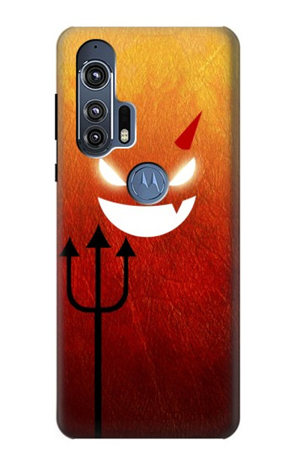 W2454 Red Cute Little Devil Cartoon Hard Case and Leather Flip Case For Motorola Edge+