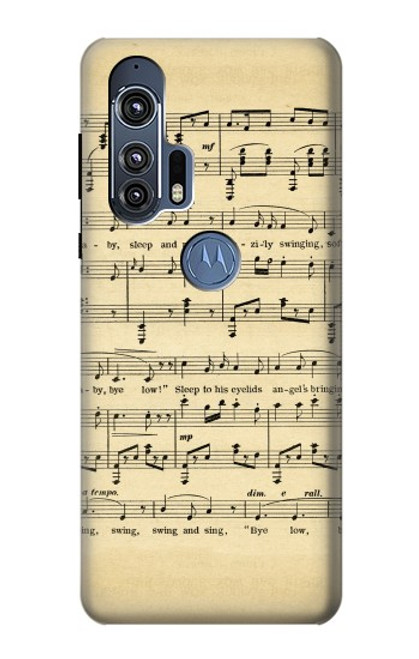 W2504 Vintage Music Sheet Hard Case and Leather Flip Case For Motorola Edge+