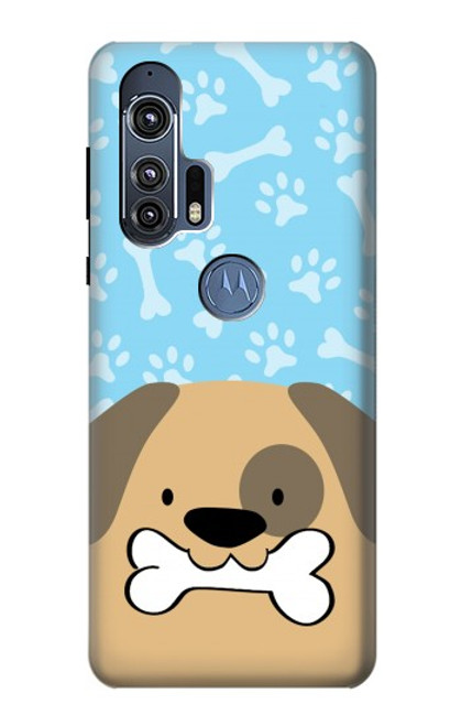 W2669 Cute Dog Paws Bones Cartoon Hard Case and Leather Flip Case For Motorola Edge+