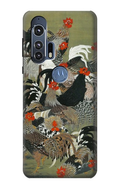 W2699 Ito Jakuchu Rooster Hard Case and Leather Flip Case For Motorola Edge+