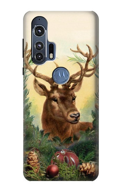 W2841 Vintage Reindeer Christmas Hard Case and Leather Flip Case For Motorola Edge+